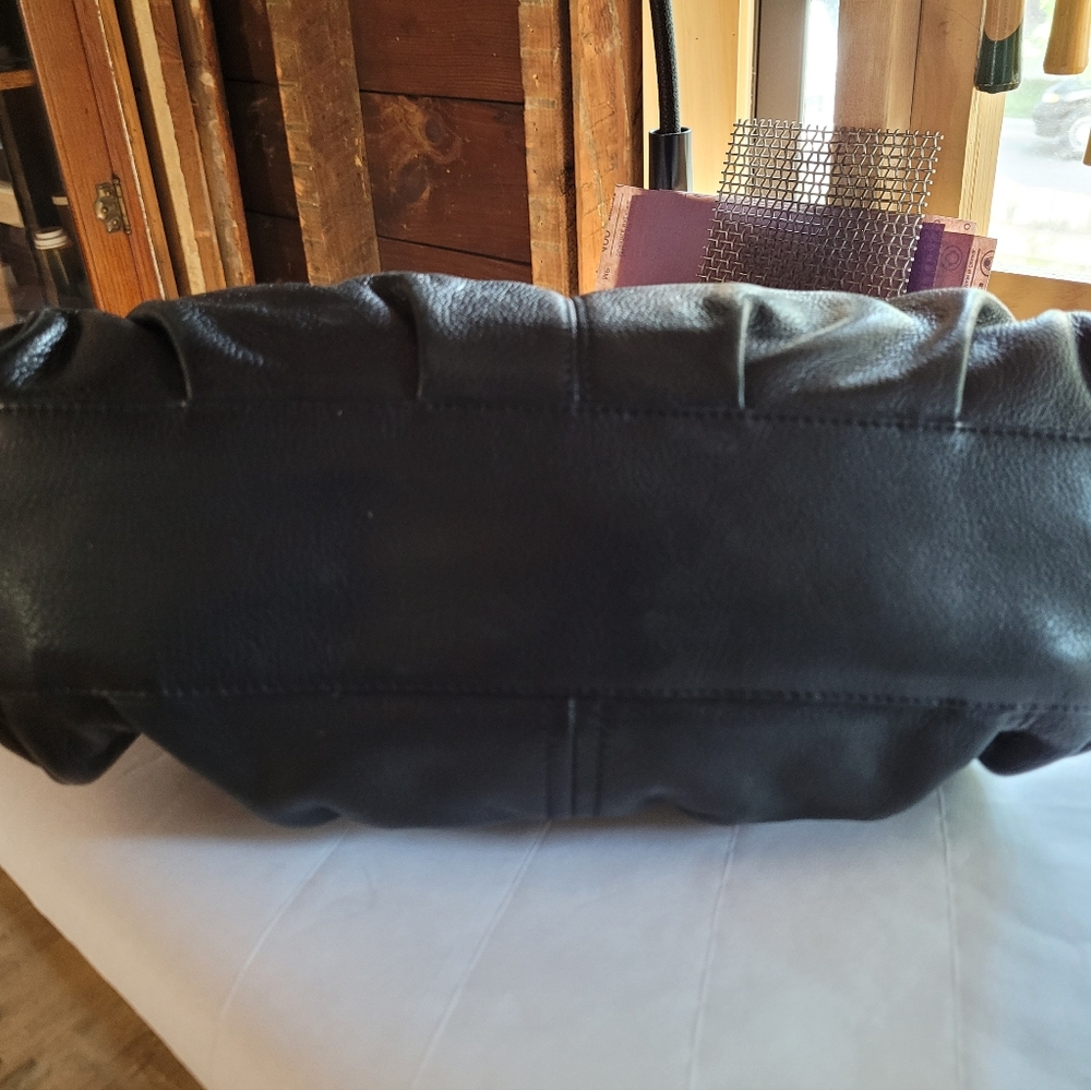B. Makowsky Leather Satchel in Black - Picture 9 of 10